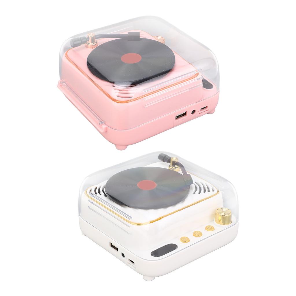 BT Speaker Retro Record Player Shaped Decorative Speaker for Bedroom Bedroom Gift 3.7V