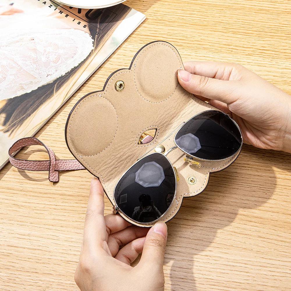 New Women Sunglasses Cover Genuine Cowhide Padded Protection Sunglasses Case 2026 New Portable Leather Eyewear Storage Pouch Bag