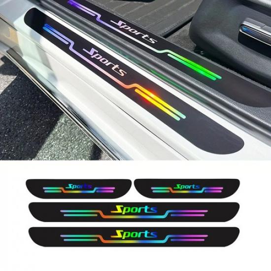 4Pcs Car Door Sill Protector Strip Anti Scratch Trim Car Bumper Film Stickers