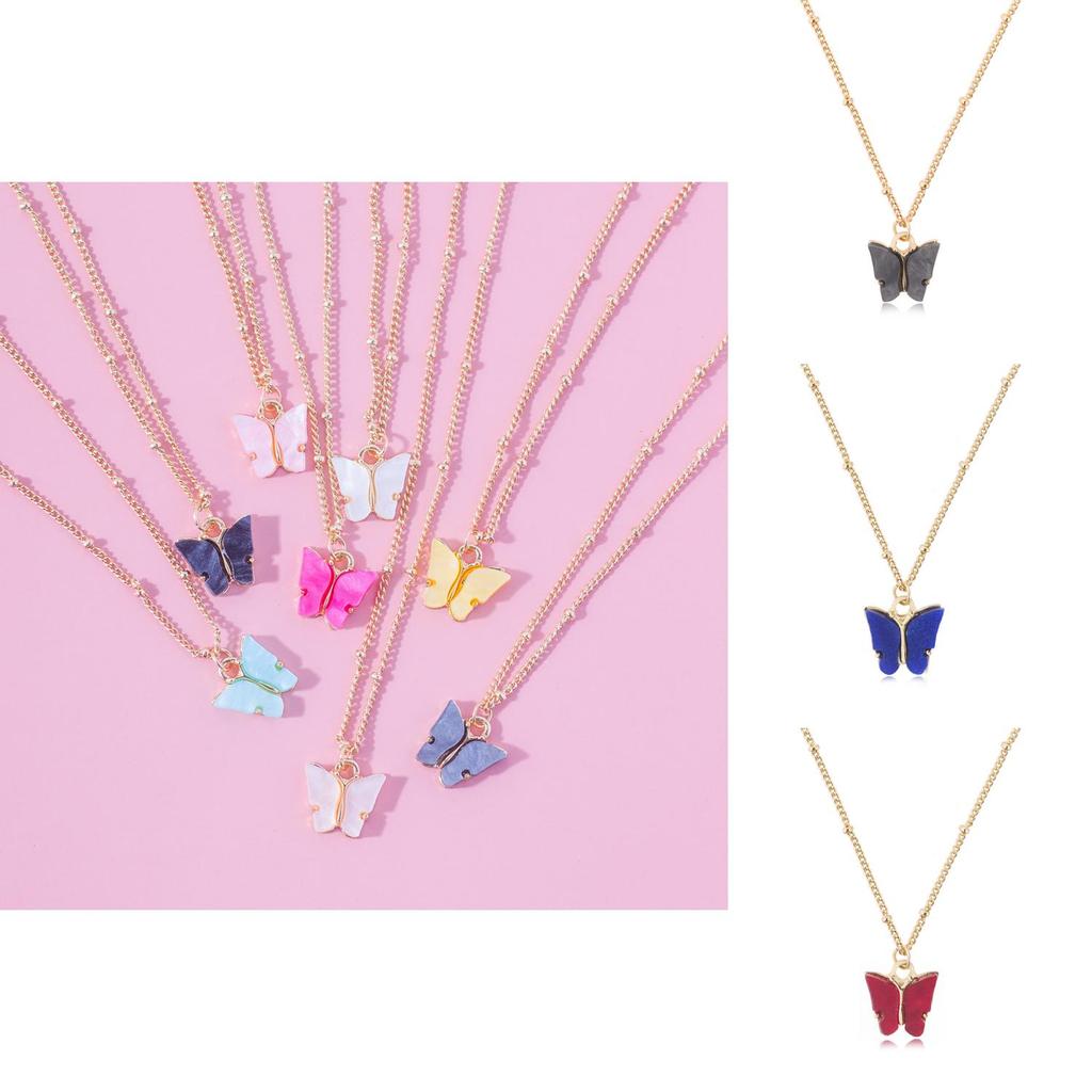 Stylish Creative Butterfly Necklace For Women Featuring Unique Color Variants