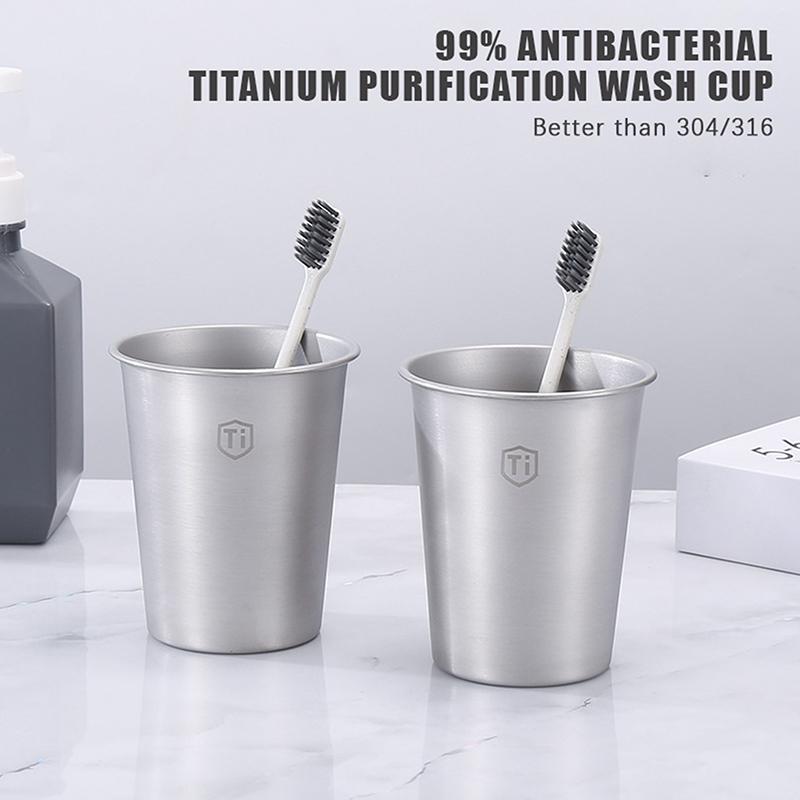 1Pcs Titanium Cup Camping Mug Tourist Tableware Picnic Utensils Outdoor Kitchen Equipment Travel Cooking Cookware