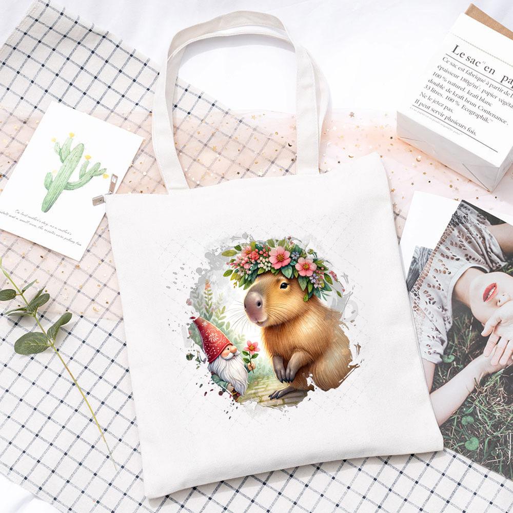 Daily Versatile Casual Shoulder Tote Bag Large Capacity Novelty Printed Cartoon ins Canvas Bag