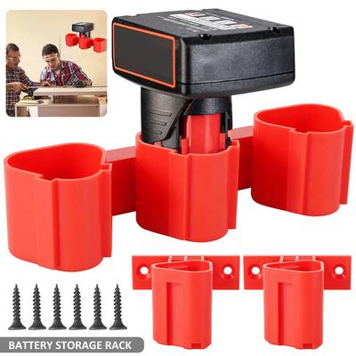Battery Holder Battery Storage Fixed Bracket Reusable Li-ion Battery Holder Wall Mounted Battery Rack Sturdy Battery Hanger
