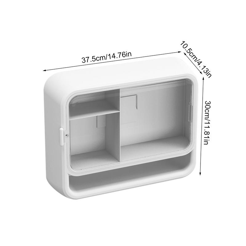 Dustproof Multi-layer Bathroom Organizer Cosmetics Wall-mounted Storage Box Organizer Suitable for Bathroom Kitchen Storage