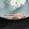 Huitan Luxury Rose Gold Color 2Pcs Rings Set for Women Champagne Cubic Zirconia Elegant Lady's Accessories Wedding Party Jewelry