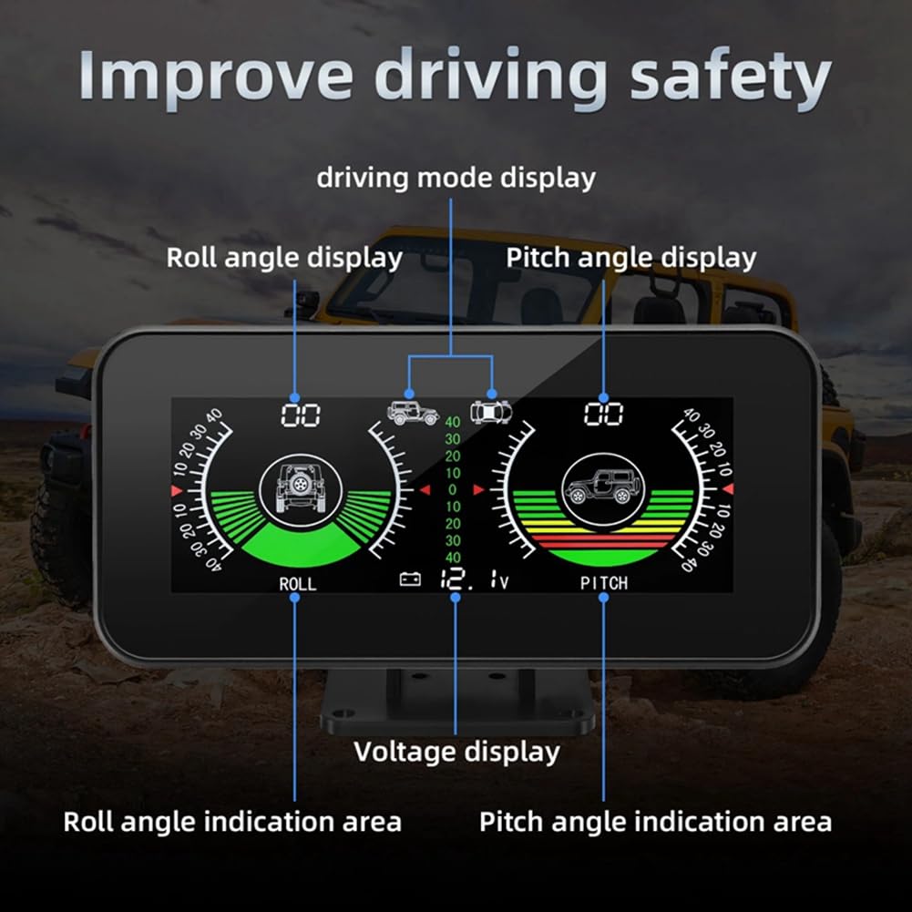 Buerjia Auto HUD Head Up Displej Inklometr Kompas Rychloměr GPS Alarm překročení rychlosti Digitální rychlost Sklonoměr Autodíly 1ks