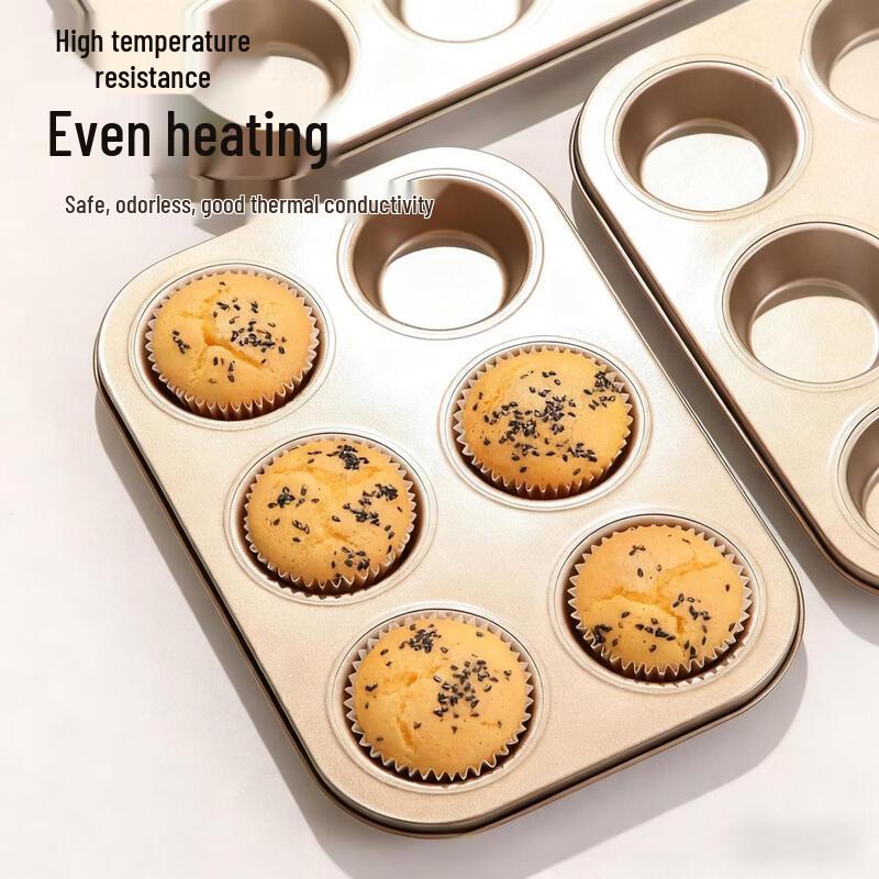 MDNG 24-Cup Mini Round Carbon Steel Cake Molds - 2 Pack