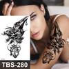 sketch flowers black temporary tattoo stickers waterproof thigh arm body tattoo sleeve anime snake fox lion dark designs women