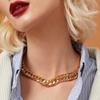 Tooxika Exaggerated Metal Twist Buckle Ring Thick Collarbone Chain Hipster Street Personality Handsome Short Necklace