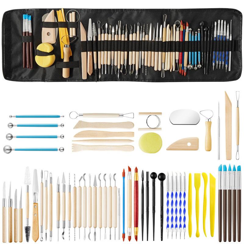 

61pcs Pottery Tools Not Hurt Your Hands Easy Store and Carry for DIY Making Clay Ornaments Carving Ceramic Embryonic Body