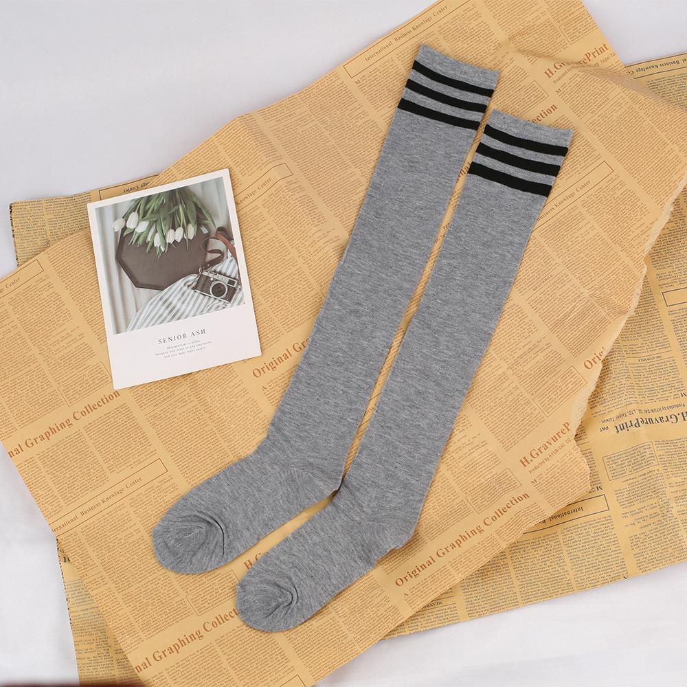 Long Socks With Three Stripes And Over The Knee College Style Performance Dance Women's Pressure Cotton Stocking