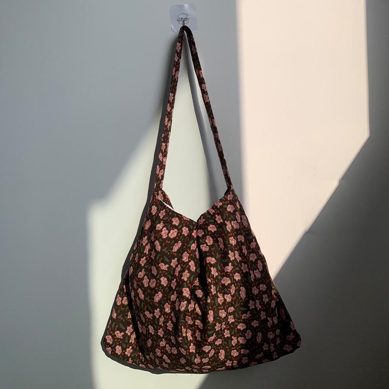 Schultertasche aus Kord-Canvas mit Leopardenmuster - Koreanischer Stil, Neues Sommer-College-Design