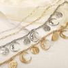 Women European Retro Relief Portrait Sun Moon Necklace Minimalist Personality Double Layer Chain Choker