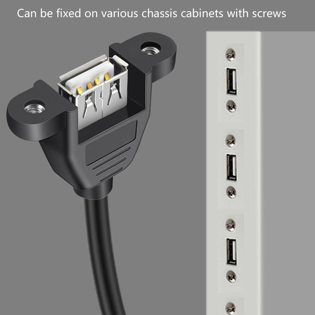 USB 2.0 Male To Female Extension Cable With Panel Mount Screws Fast Data Transfer Cord 25/50/100/150/200/300/500CM