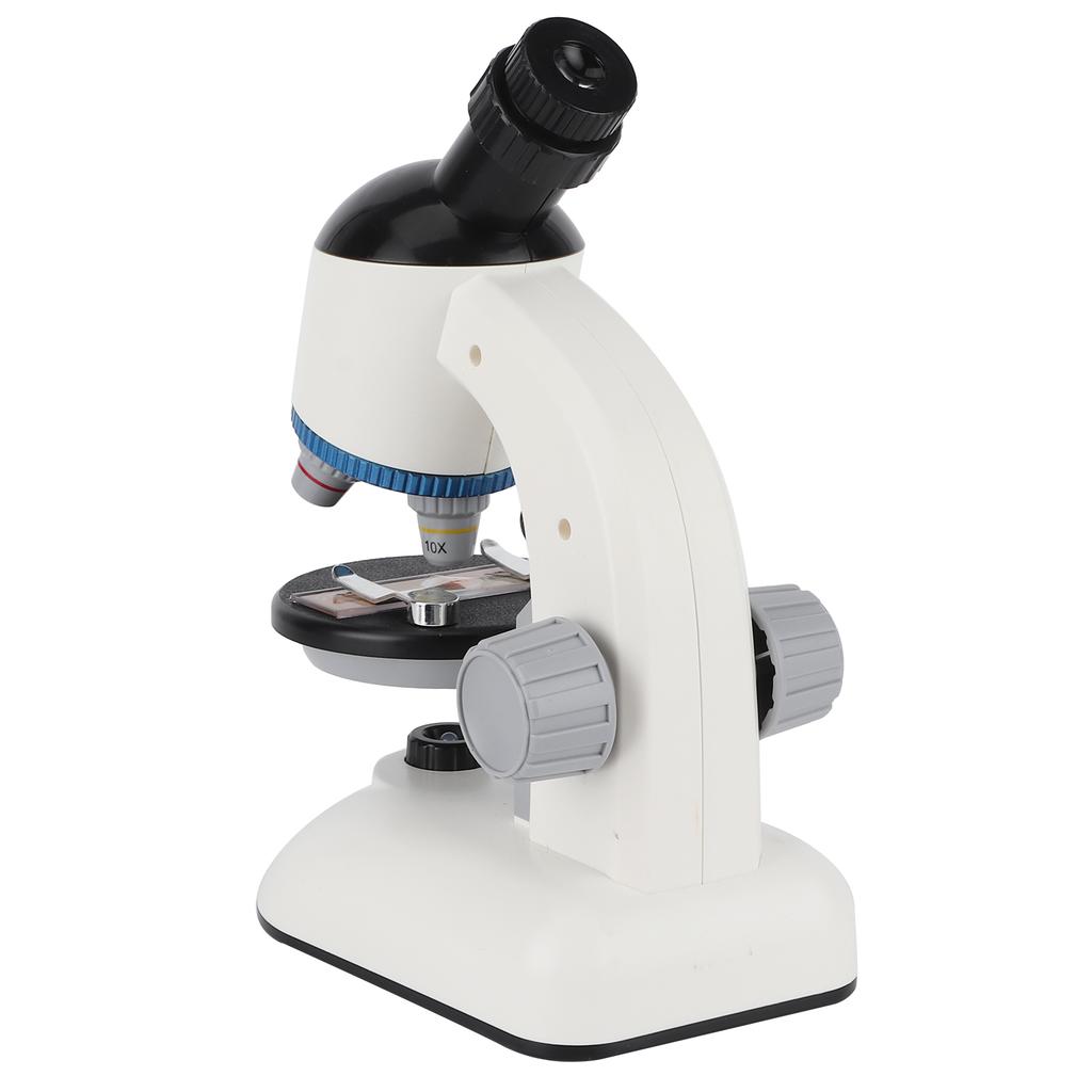 Dětský mikroskop 40X1200X s otočnou hlavou o 360 stupňů Vzdělávací hračka pro děti ZačátečníkyBílý