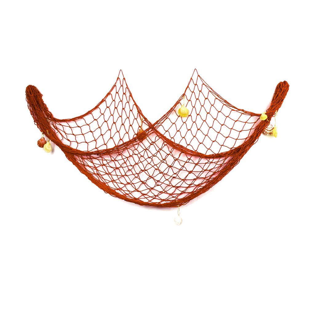 Mediterranean Decorative Fishing Net, Thick Thread Cotton and Linen Rope Shell Background Wall Creative Photo Decorative Hanging Net