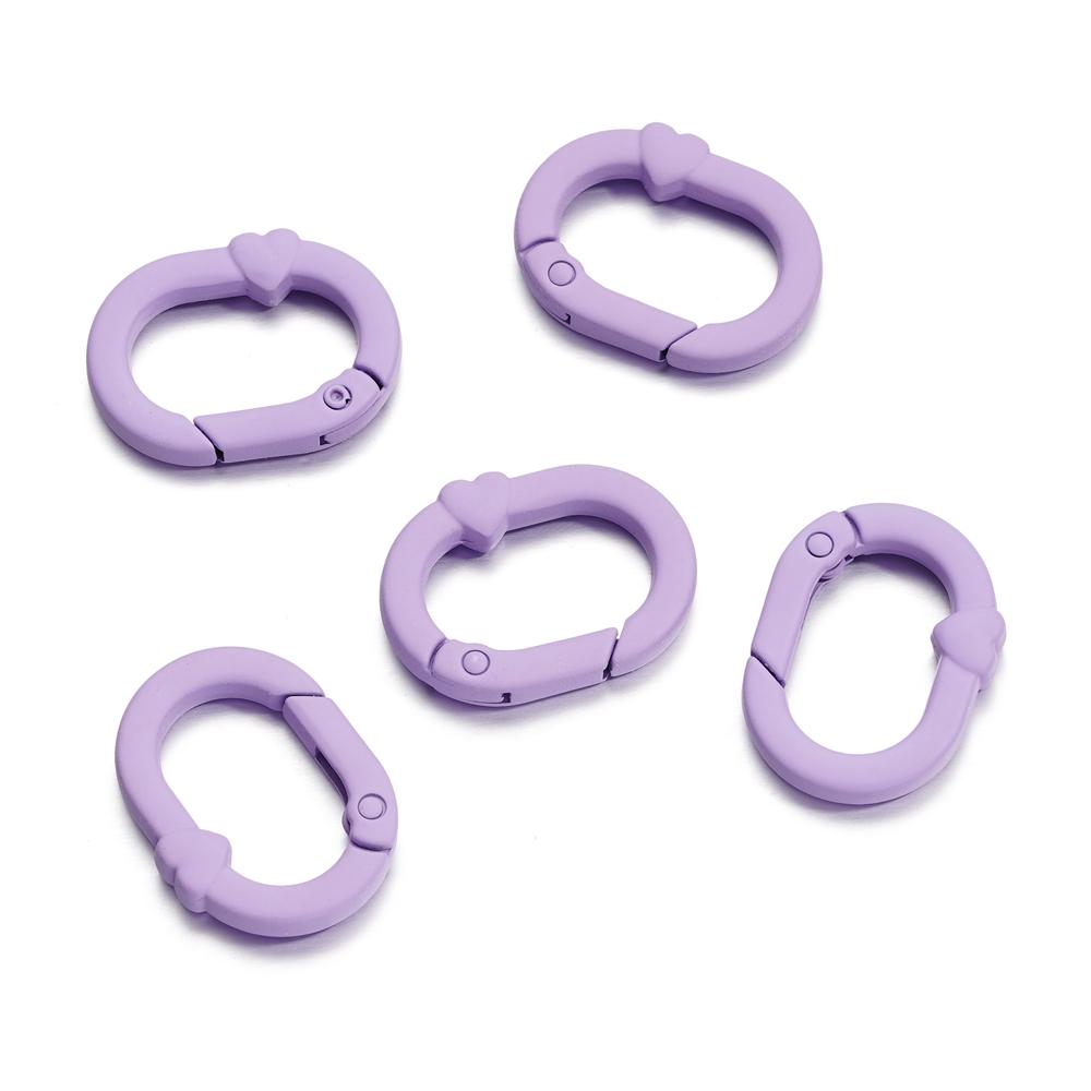 5Pcs Candy Color Metal Oval Ring Snap Hook Spring Clasps Clips Key Ring Connectors for DIY Keychain Jewelry Making Accessories