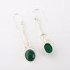Green onyx Cab Gemstone 925 Sterling Silver Jewelry Handmade Hook Earrings 1.76" EE-171-28