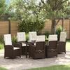 VidaXL 7-piece Garden Set with Brown Cushions Poly Rattan 3380271