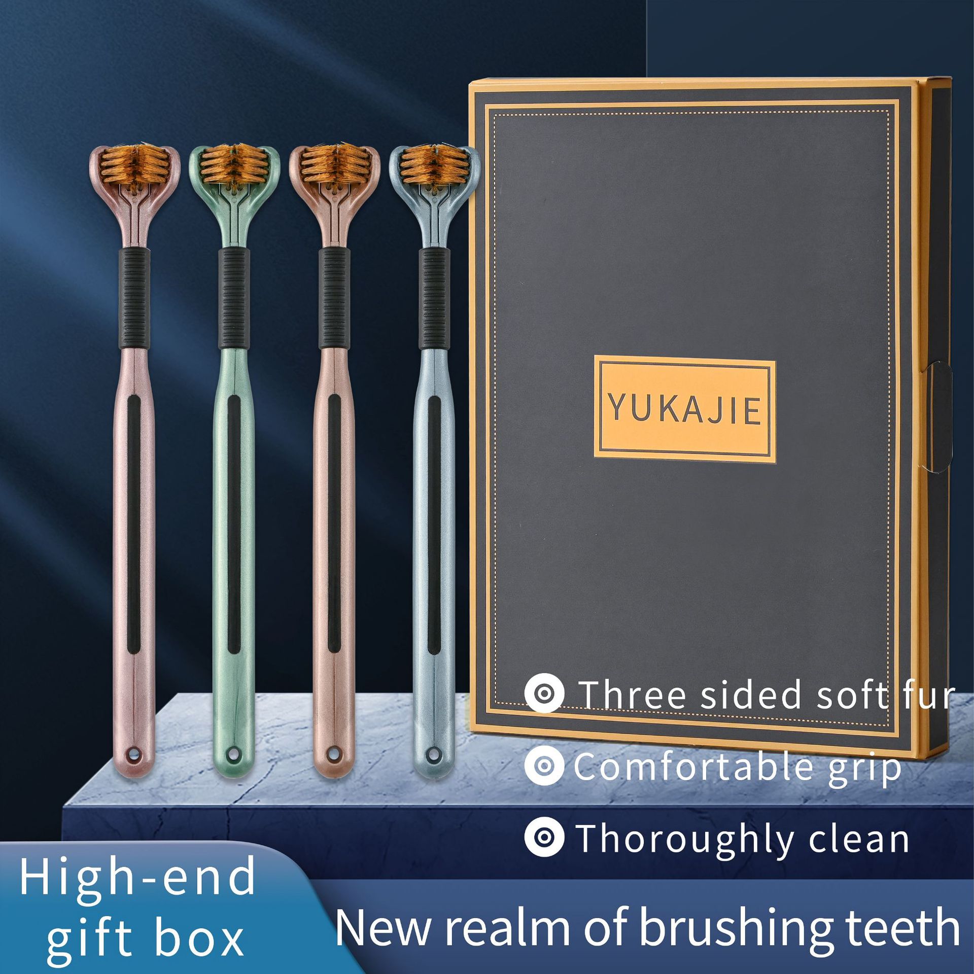 

4-Pack Manual Toothbrushes Deep Clean Triple Layer Wrapped Ultrafine Fiber Bristles Oral Care Personal Hygiene Home Health Supplies 4 PCS