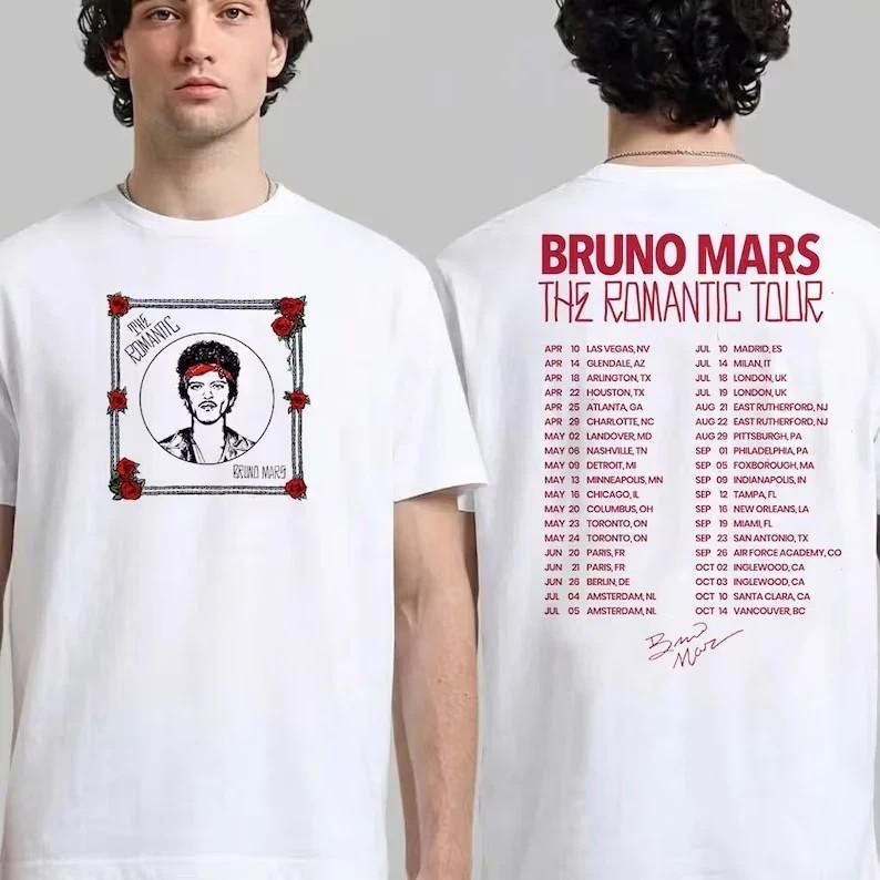Romantic Concert Graphic Tee With 2026 Music Tour Dates Vintage 2 sides M