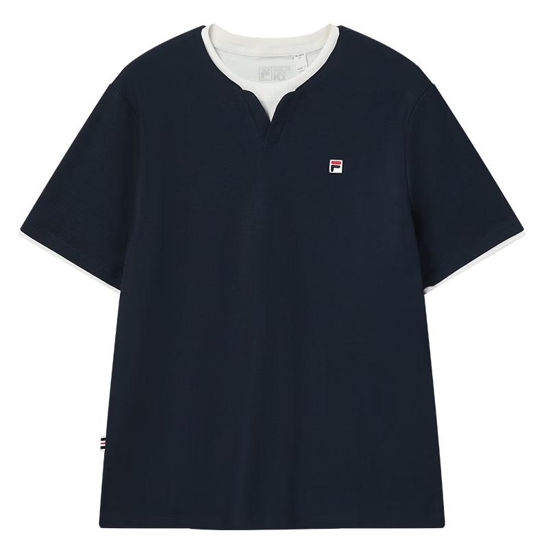 

FILA Men s Faux Two-Piece Knit Short Sleeve T-Shirt 2XL