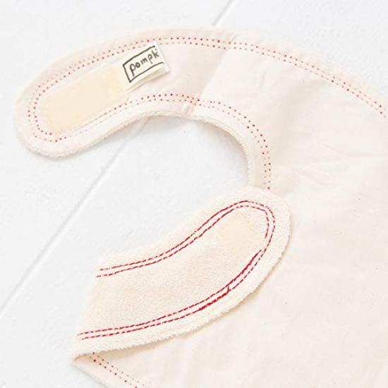 Pompkins BABY Organic Cotton Mini Made In Japan Y-1334 100% [Ghost Series] Bib, (Brown)