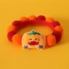 Pet Plush Ball Collar for Cats Dogs Cute Hair Ball Necklace with Pumpkin Ghost Charm Decoration Pet Halloween Costume Accessory