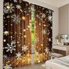 2 Stück Vorhänge mit Weihnachtsbaumdruck, Weihnachtsdekorationen, Schlafzimmer und Wohnzimmer, Heimdekoration, Raumdekoration