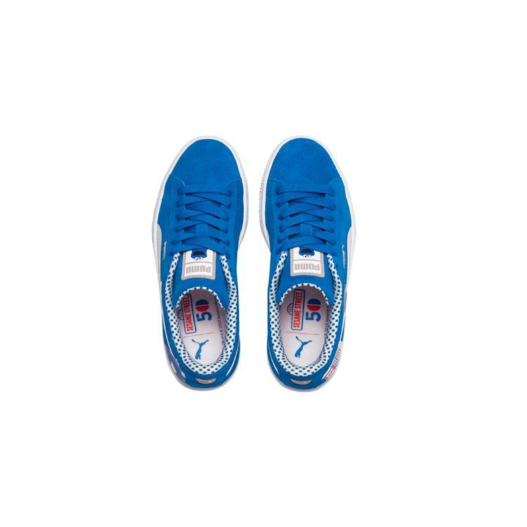 PUMA Suede Street 50 Casual Lightweight Balance Low top Skateboard Shoes Blue White Children Aged 3 7 Years Old 368924-01