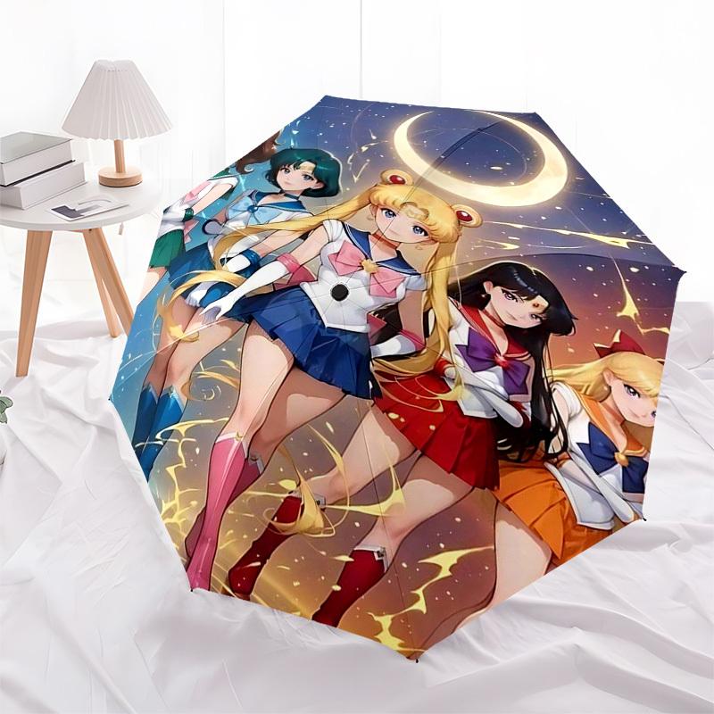 

1pc Sailor Moon Umbrella Auto-Open Close with Foldable Design, Iron Frame, Outdoor Use, Perfect Gift for Fans, Travelers, Daily Use.M039