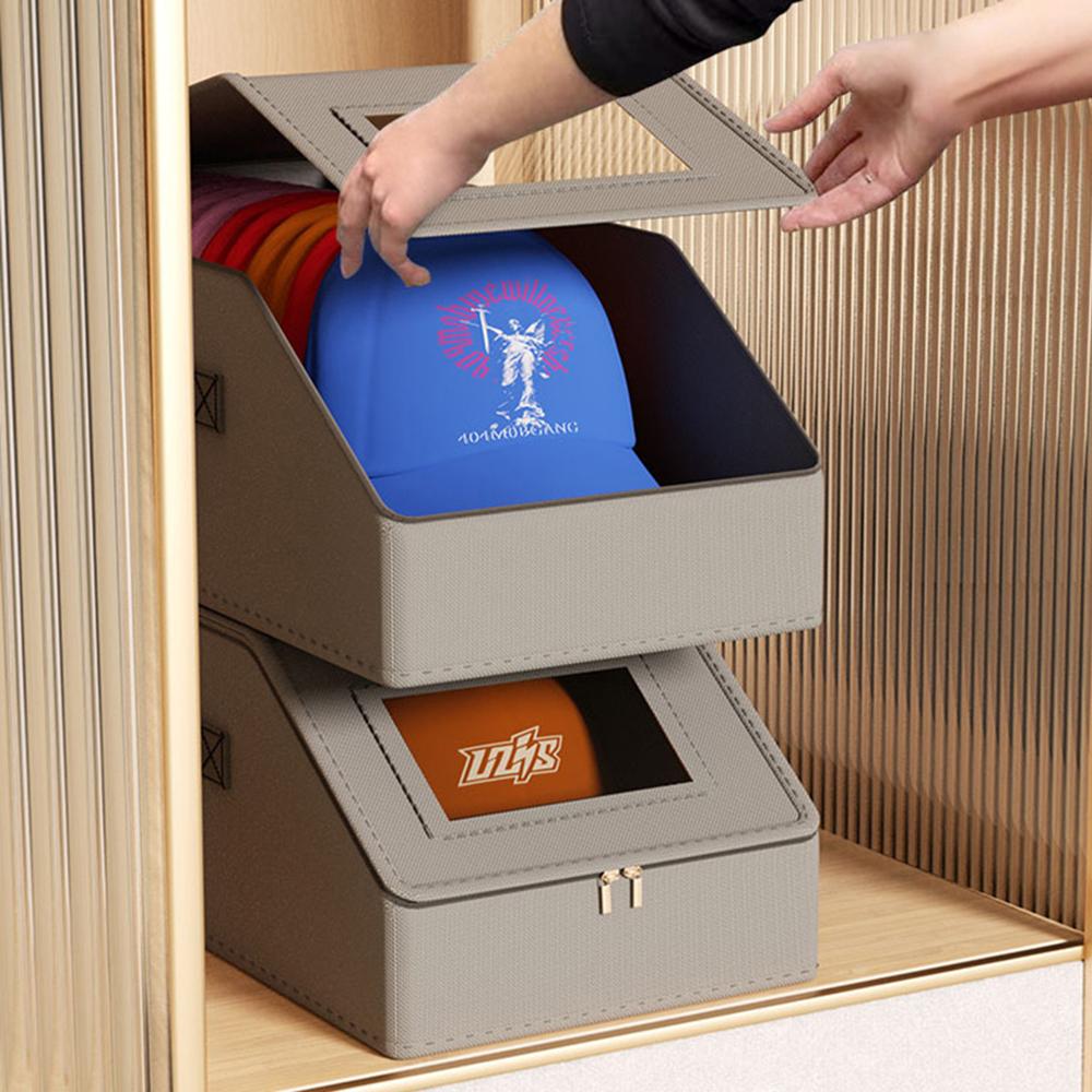 Storage Bag for Baseball Caps Hat Organizer for Closet with Cardboard Stackable Holder Container for Closet Home Shelf Bedroom