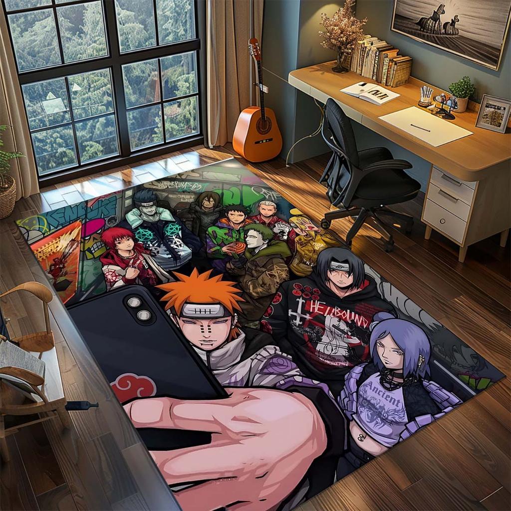 Naruto Anime Rug Carpet Large Area Rug Non Slip Washable Floor Mat Gamer Room Bedroom Home Decor -QJY