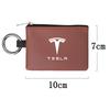 AGLNX1 Car Key Bag Leather Coins Wallet Mini Card Pouch Decorative Gifts For Tesla Model 3 Y S Cybertruck Coil Bonina Juguete Roadster