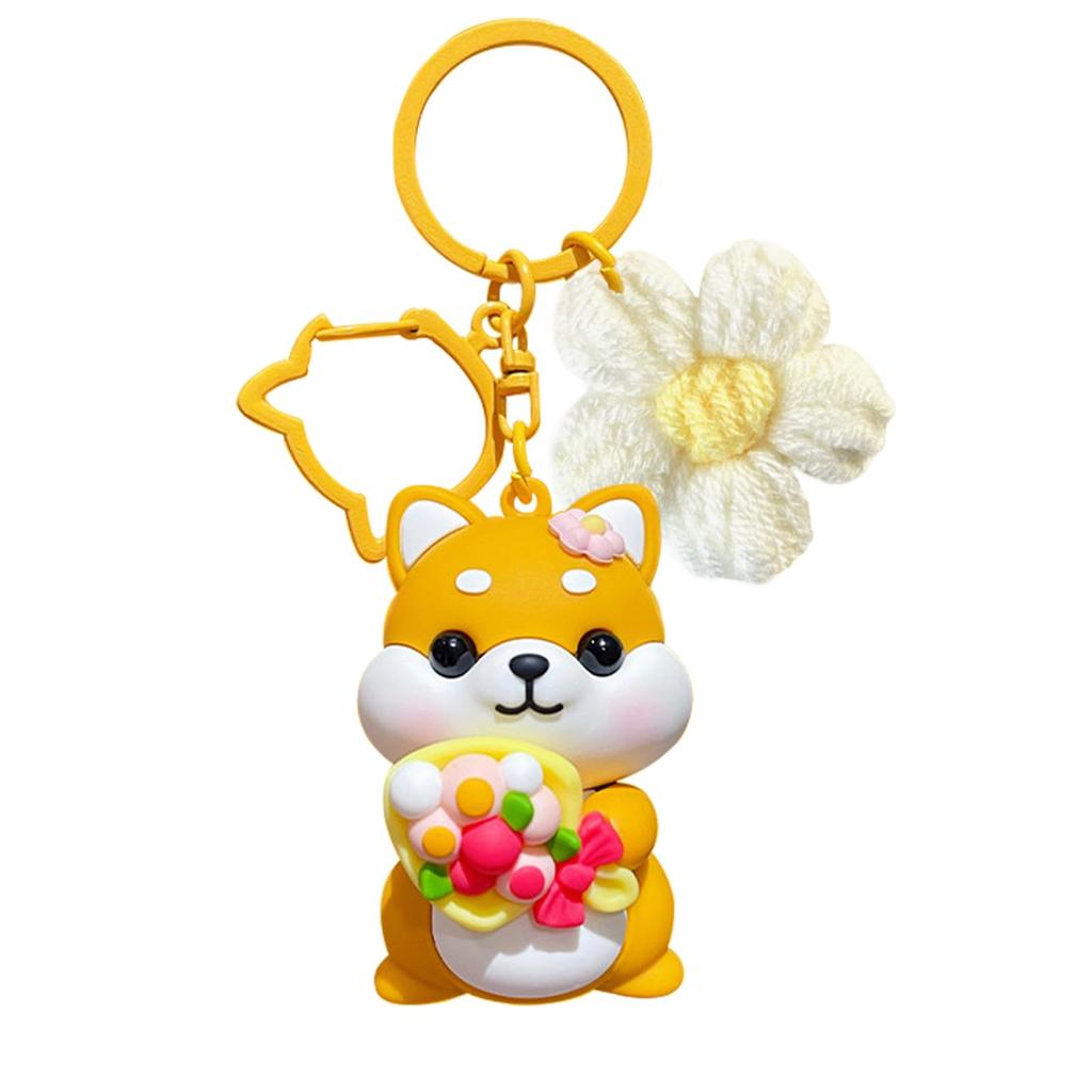 Shiba Inu Cute Bag Birthday Gift for Matching Key Charm [NATUAKE] Keychain, Charm, Women, Friends, Couples, (Bouquet)