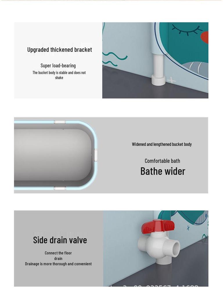 Adult Folding Soak Tub & Children's Bath Basin