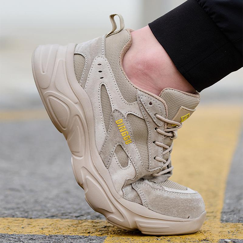 Oulylan Men'S Safety Work Boots Steel Toe Anti-Puncture Breathable Summer Anti-Slip Lightweight Comfortable Labor Protection Sho