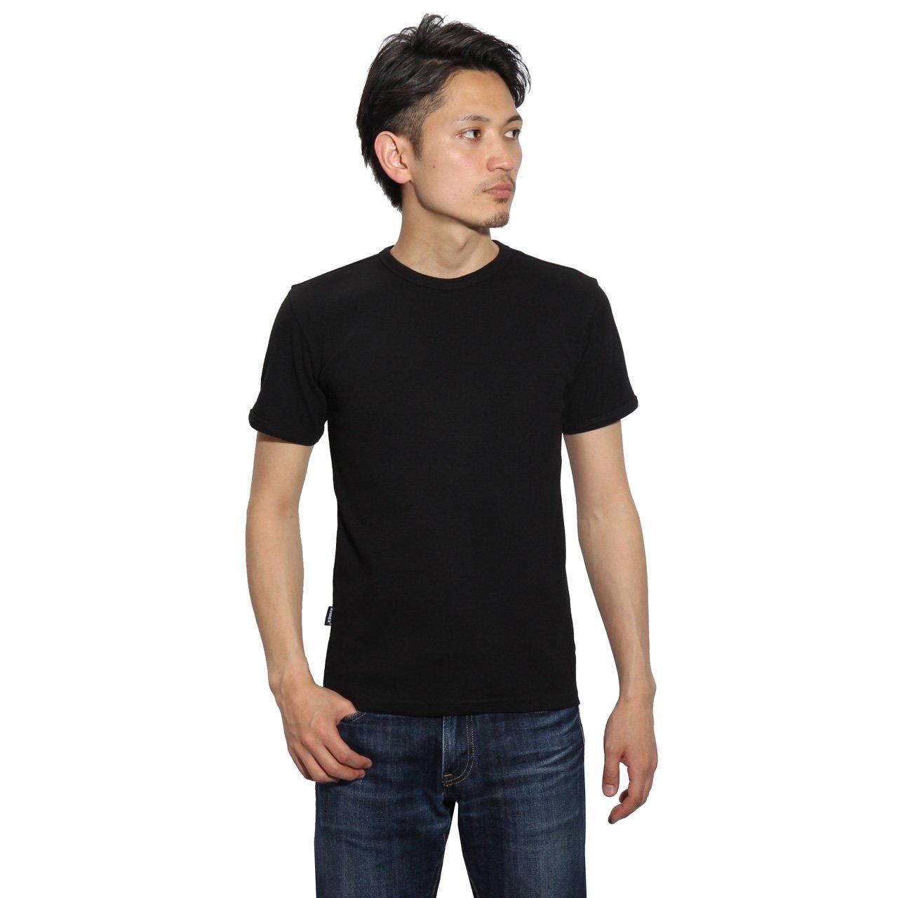 Avirex Daily Crew Neck Ribbed Short Size Black T-Shirt, Sleeve, L, чёрный