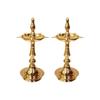 Set of 2 Brass Nilavilakku Kerala Diya Oil Lamp Stand for Home Decor Puja Room Temple Mandir Office Festival Panchmukhi Diya Decorations Items