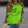 Women's Fashion Casual Long Sleeve Christmas Printed  Neck Sweatshirt Top