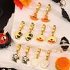 Titanium and Steel Earrings - Halloween Style Earrings - Pumpkin Head Witch-style Vintage Earrings