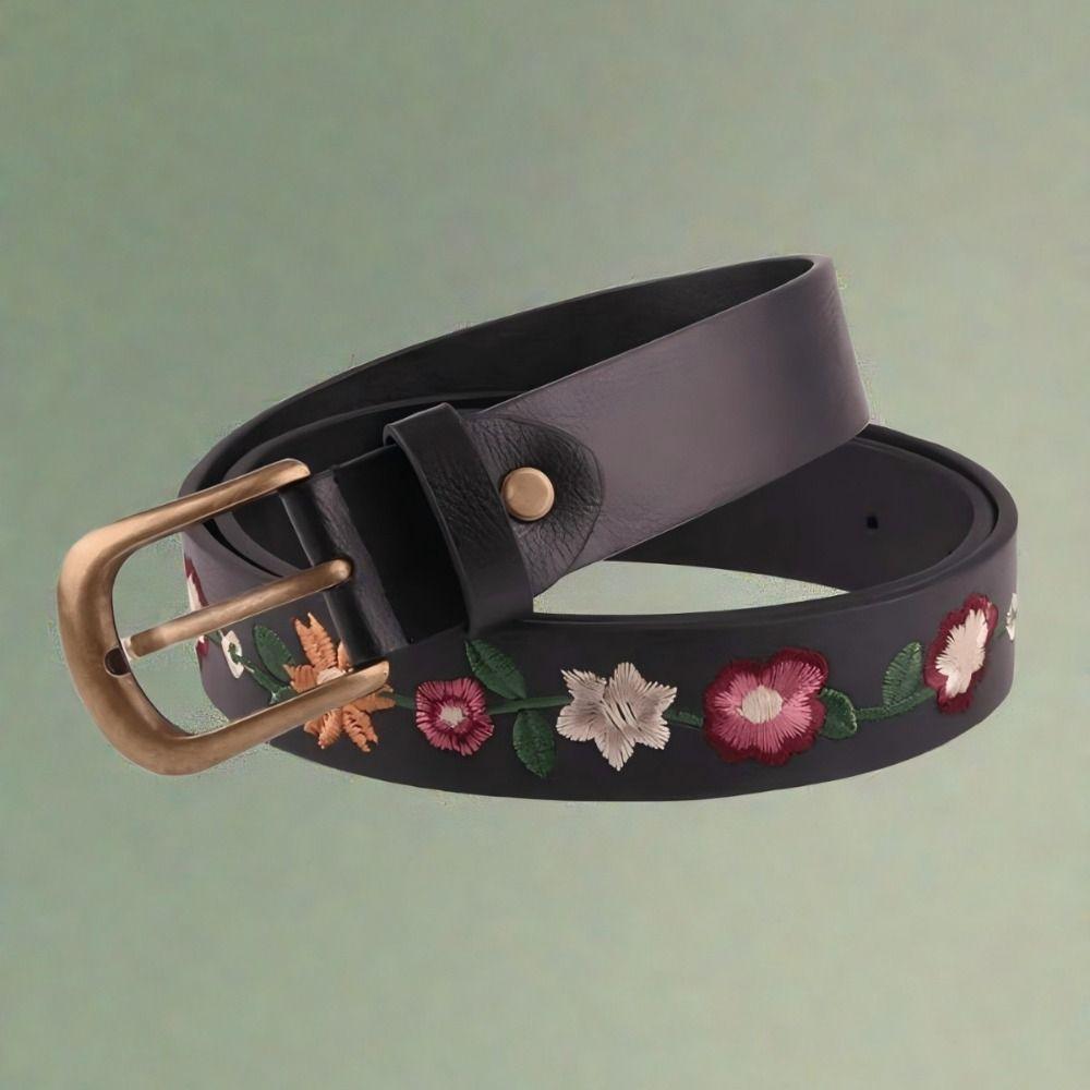 Retro Styl Bohema Pas Modny Haftowany Kwiatowy Pasek Szydełkowany Kwiatowy Pasek Damski