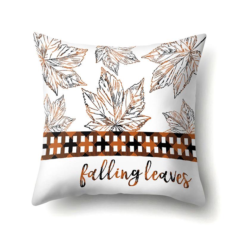 Thanksgiving Pillowcase Blessing Maple Leaf Pumpkin Sofa Cushion Cover Office Home Living Room Pillowcase