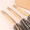 4 Style Wood Handle Round Rolling Brush Straight Twill Hair Comb Boar Bristle Round Barrel Hair Curling Brush Hairdressing Tool