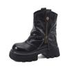 Fashion 2025 Women's Trouser Boots Thick-soled Square-toe Women Ankle Boots and Short Boots Large-size Fashion Motorcycle Boots Female