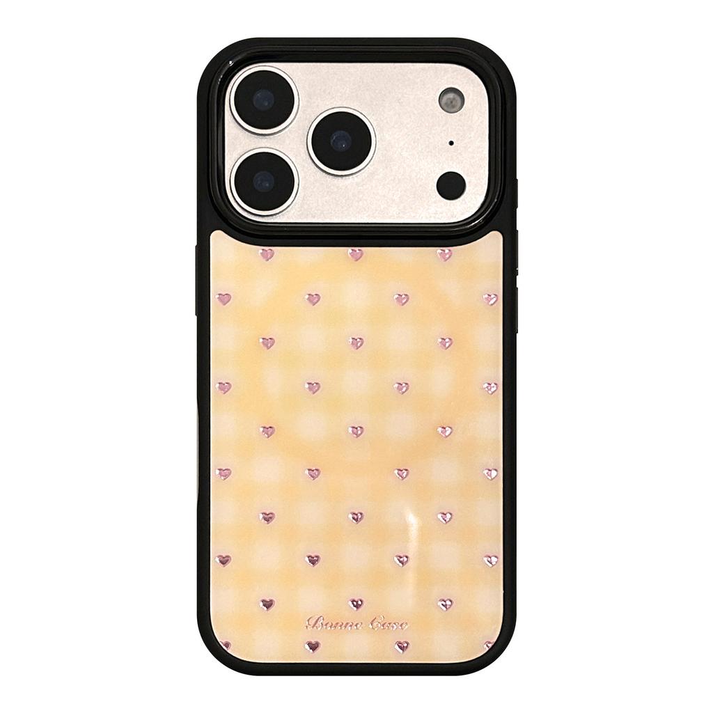 Applicable iphone16Apple17promax Phone case13Gilded Checkered Heart14Good-looking15Hard case12
