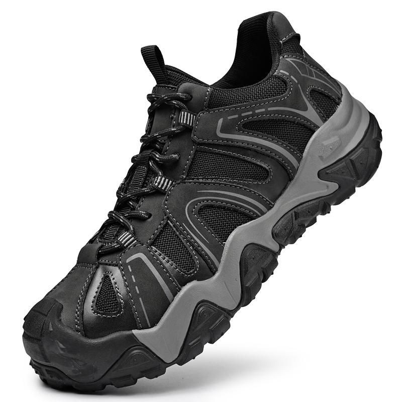 Fashion Outdoor Sports Soft Walking Footwear Hiking Shoes Outdoor Mens Sneakers Non-Slip Casual Leather Shoes Comfortable Driving Shoes