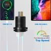 Dual Port USB Type C PD+QC3.0 Chargers Car 60W Cigarette Lighter for 12V/24V Motorcycle Truck Boat All Smartphone Fast Charging
