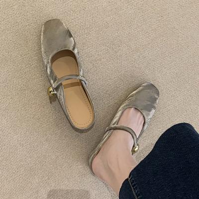 Inner Height Increase Mary Jane Bag Head Shoes Women's Cheongsam Satin Bag Head Half-drag High-heeled Slippers Summer Wear Lazy