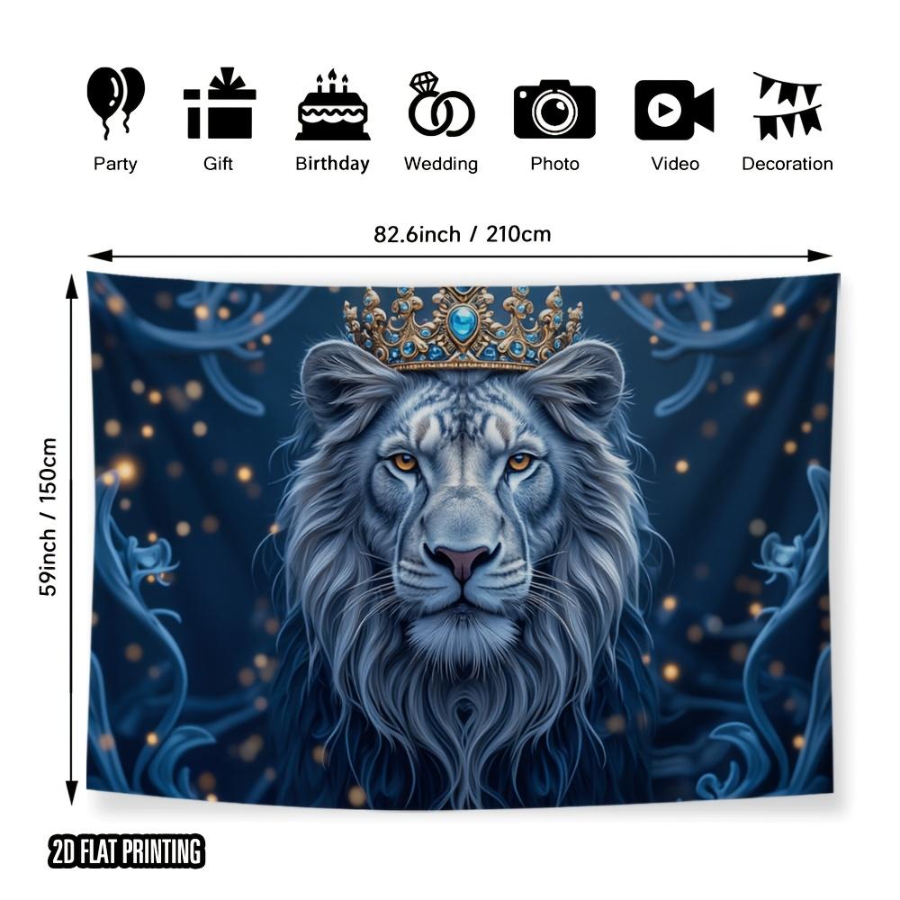 1pc Lion Backdrop - 2D Flat Print Party Banner For Wedding Birthday Anniversary - Multi Purpose Indoor/ Decor For Home Garden Backdrop Lion